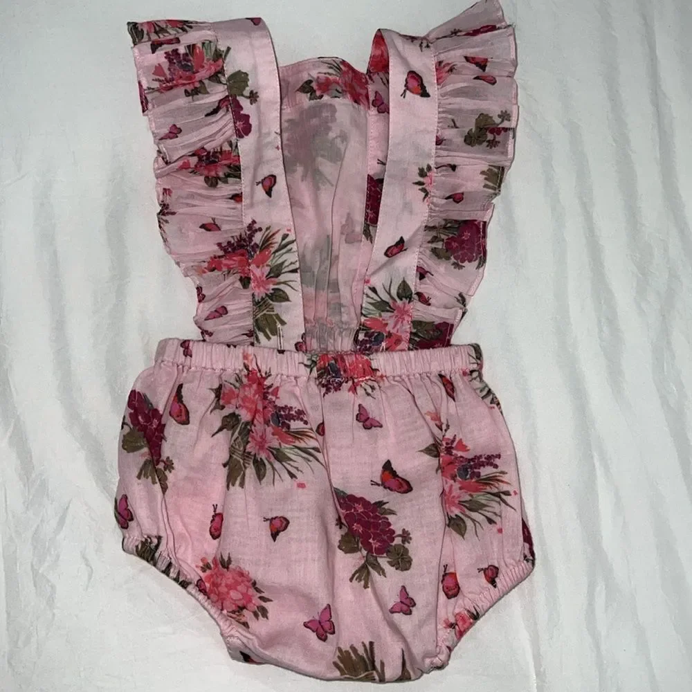 NWOT LOVESHACKFANCY BABY CANTARA PINAFORE - ROSEMARY MAUVE 6-12M